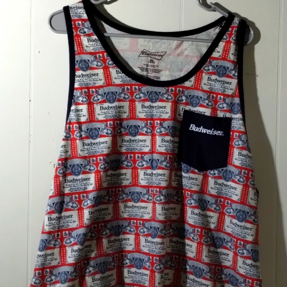 Budweiser all over print tank top.